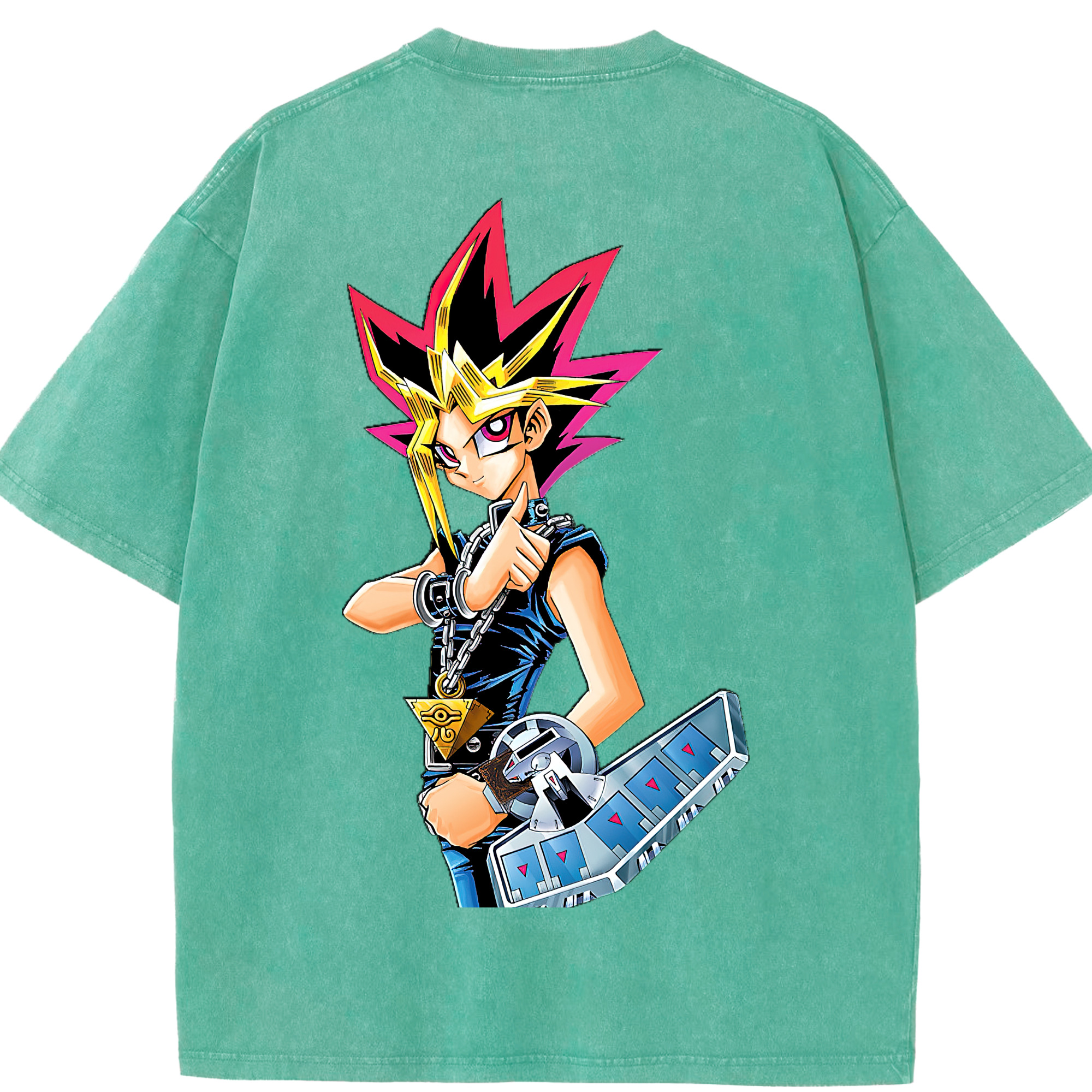 （画像用） 遊☆戯☆王 Yu-Gi-Oh! 綿100% ヴィンテージ風 半袖Tシャツ（背面プリント）